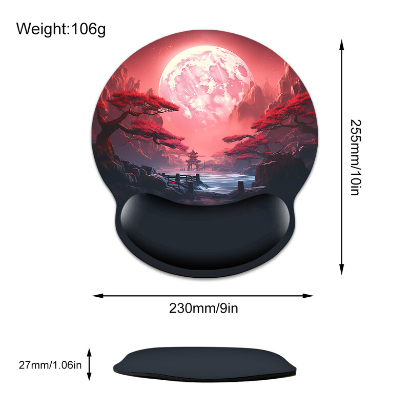 1 buc Tampă de mouse pentru încheietura mâinii cu model de peisaj, ergonomică, moale, anti-alunecare, suport pentru suport pentru încheietura mâinii, mouse pad pentru computer, pentru birou, PC