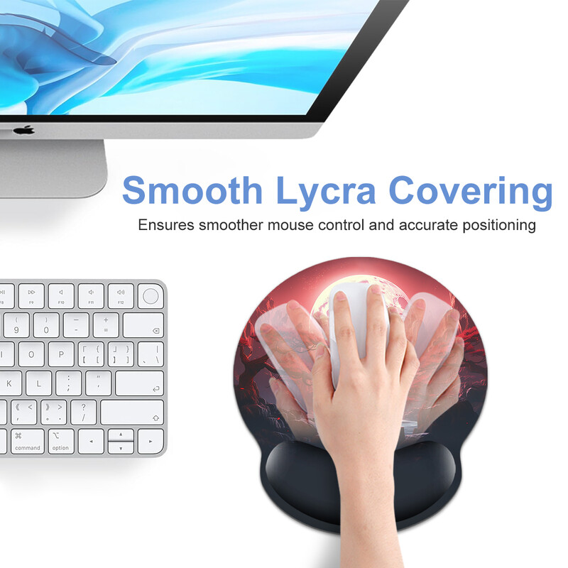 1 buc Tampă de mouse pentru încheietura mâinii cu model de peisaj, ergonomică, moale, anti-alunecare, suport pentru suport pentru încheietura mâinii, mouse pad pentru computer, pentru birou, PC