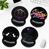 1 buc. Tampă de mouse cu model simplu, neagră, pentru încheietura mâinii, ergonomică, moale, anti-alunecare, suport pentru sprijin pentru încheietura mâinii, tampă de mouse pentru computer, pentru cadou de birou, PC