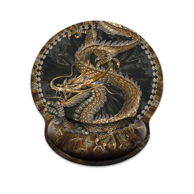 Antic și misterios Golden Dragon Mouse Pad Ergonomic moale anti-alunecare Suport pentru încheietura mâinii Mat Suport Mouse Pad pentru computer pentru birou PC