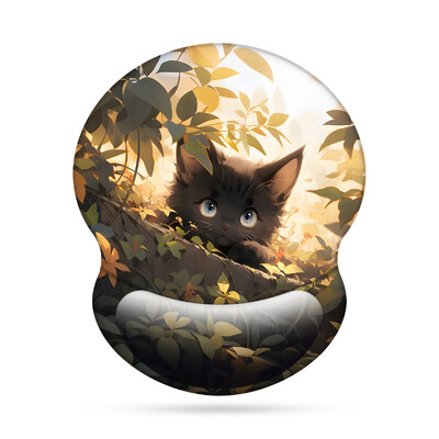 1 bucată The Forest And Cat Mouse Pad pentru încheietura mâinii, ergonomic, moale, anti-alunecare, suport pentru sprijin pentru încheietura mâinii, mouse Pad pentru computer, cadou pentru birou