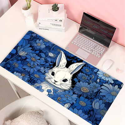 Lovely Rabbit liela spēļu tastatūras peles paliktnis Anime Green Plant datorspēļu planšetdators Mause paliktnis garš peles paliktnis 900x400 jauki paklājiņi