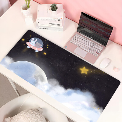 Lovely Rabbit liela spēļu tastatūras peles paliktnis Anime Green Plant datorspēļu planšetdators Mause paliktnis garš peles paliktnis 900x400 jauki paklājiņi