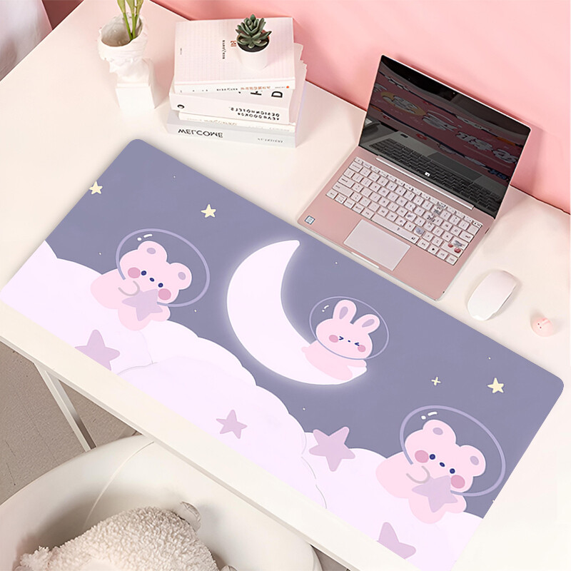 Lovely Rabbit Tastatură mare pentru gaming Mouse Pad Anime Green Plant Computer Gamer Tablet Mause Pad Long Mousepad 900x400 Cute Mats