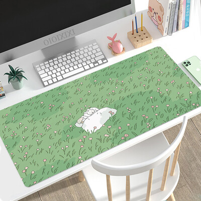 Cute Rabbit Green Anime Mouse Pad Gamer XL Computer Nou HD Mousepad XXL Covorașe de birou Anti-alunecare din cauciuc natural Covoraș pentru computer