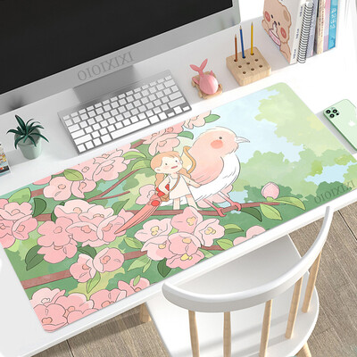 Cute Rabbit Green Anime Mouse Pad Gamer XL Computer Nou HD Mousepad XXL Covorașe de birou Anti-alunecare din cauciuc natural Covoraș pentru computer