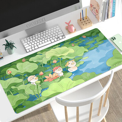 Cute Rabbit Green Anime Mouse Pad Gamer XL Computer Nou HD Mousepad XXL Covorașe de birou Anti-alunecare din cauciuc natural Covoraș pentru computer