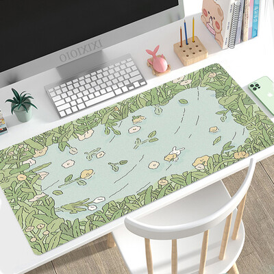 Cute Rabbit Green Anime Mouse Pad Gamer XL Computer Nou HD Mousepad XXL Covorașe de birou Anti-alunecare din cauciuc natural Covoraș pentru computer