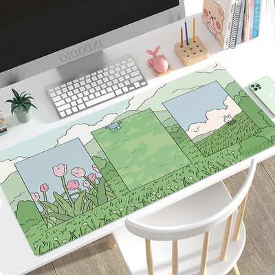 Cute Rabbit Green Anime Mouse Pad Gamer XL Computer Nou HD Mousepad XXL Covorașe de birou Anti-alunecare din cauciuc natural Covoraș pentru computer