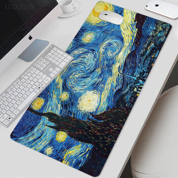 Van Gogh Art Mouse Pad Gamer XL Нова голяма домашна HD подложка за мишка XXL Playmat Мек офис неплъзгащ се килим Офис аксесоари Подложки за мишка