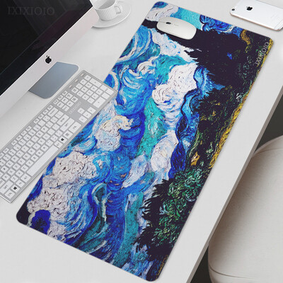 Van Gogh Art Mouse Pad Gamer XL Nou mare Home HD Mousepad XXL Playmat Moale Office Covor anti-alunecare Accesorii de birou Covorașe mouse