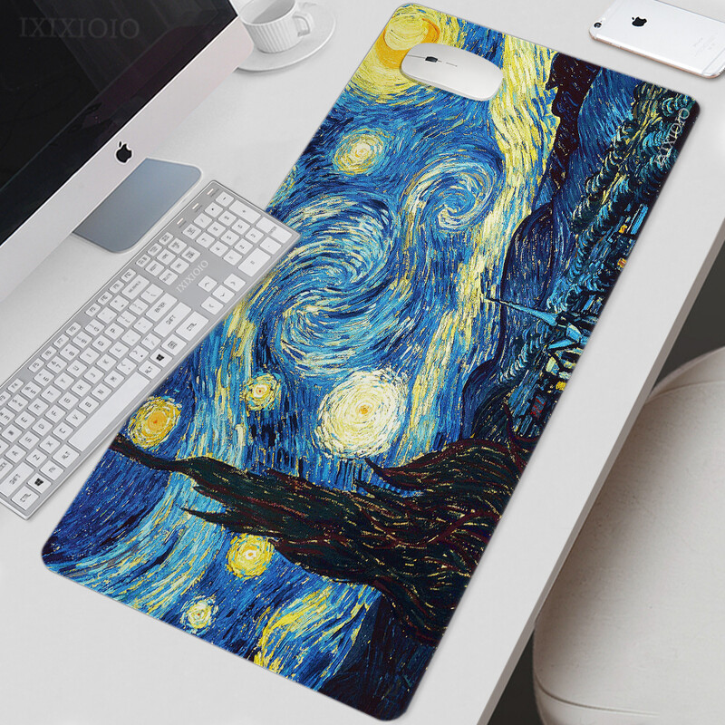Van Gogh Art Mouse Pad Gamer XL Nou mare Home HD Mousepad XXL Playmat Moale Office Covor anti-alunecare Accesorii de birou Covorașe mouse