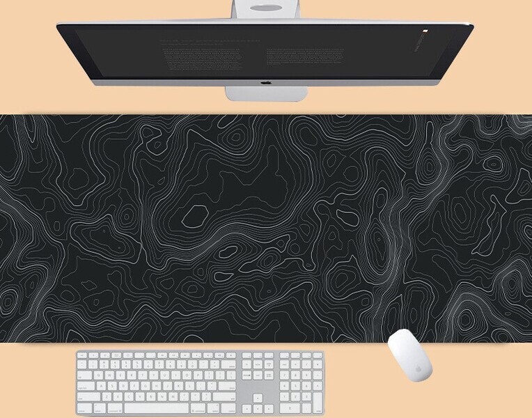 Mousepad alb-negru Abstract Mouse Pad Gamer Covorașe mari de birou Covoraș pentru mouse Tastatură Covor moale Office Covoraș anti-alunecare