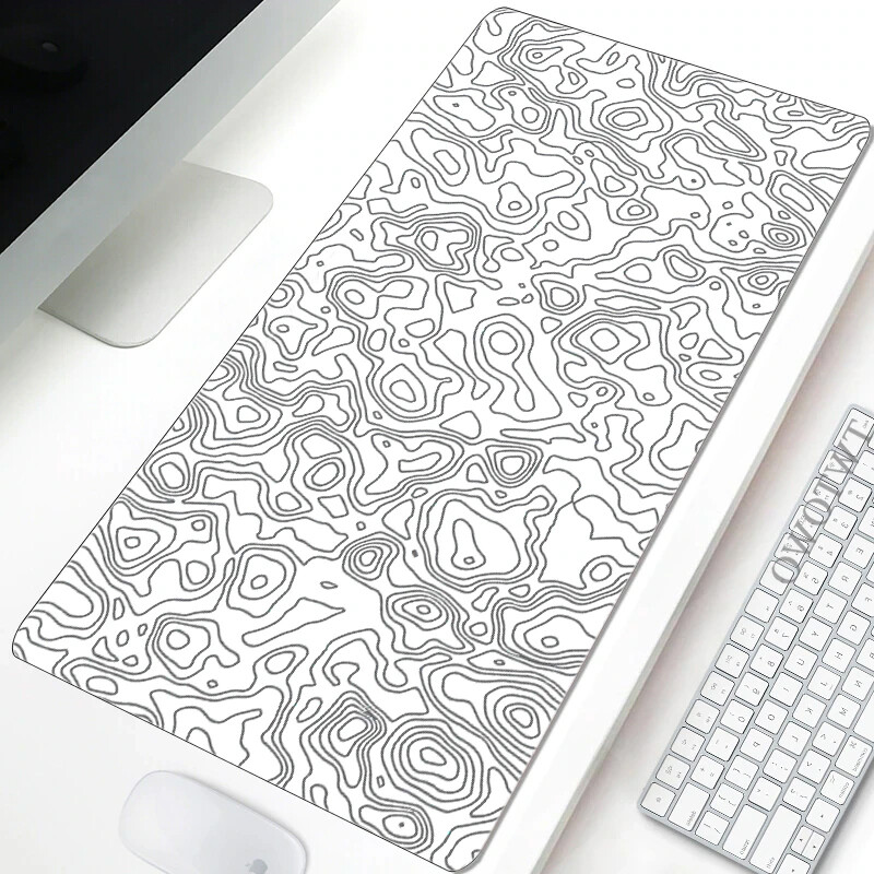 Mousepad alb-negru Abstract Mouse Pad Gamer Covorașe mari de birou Covoraș pentru mouse Tastatură Covor moale Office Covoraș anti-alunecare