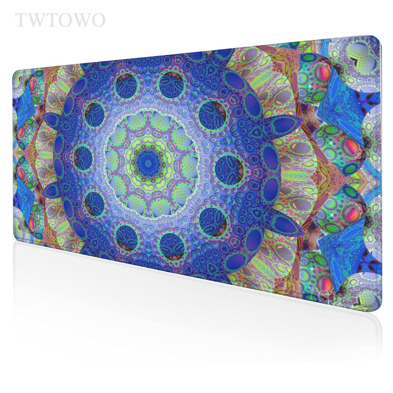 Circular Mandala Mouse Pad Gaming XL Personalizat Home Mousepad mare pentru computer XXL Mousepads Anti-alunecare Office PC Desktop Mouse Pad