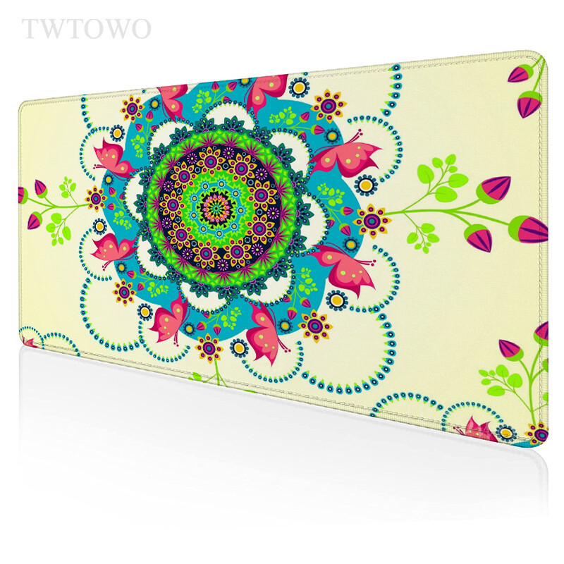 Circular Mandala Mouse Pad Gaming XL Personalizat Home Mousepad mare pentru computer XXL Mousepads Anti-alunecare Office PC Desktop Mouse Pad