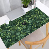 Covoraș de birou Kawaii Pisică neagră Mousepad Plante estetice Natură Covor laptop Mousepad rotund Covoraș mare de birou Covoraș de joc verde drăguț