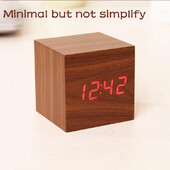 Ceas digital Ceas deşteptător Masă LED Ceasuri electronice din lemn Control sunet de birou Alimentat prin USB/AAA Decor pentru masă Decor pentru casă