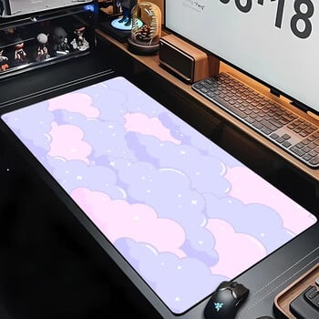 Large Pink Pastel Cloud Mouse Pad Kawaii Cartoon Desk Mat Αντιολισθητικό καουτσούκ Extended Long 900x400 Επιτραπέζια πατάκια gaming πληκτρολόγιο