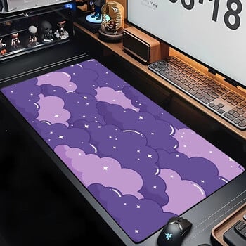 Large Pink Pastel Cloud Mouse Pad Kawaii Cartoon Desk Mat Αντιολισθητικό καουτσούκ Extended Long 900x400 Επιτραπέζια πατάκια gaming πληκτρολόγιο