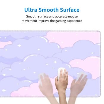 Large Pink Pastel Cloud Mouse Pad Kawaii Cartoon Desk Mat Αντιολισθητικό καουτσούκ Extended Long 900x400 Επιτραπέζια πατάκια gaming πληκτρολόγιο