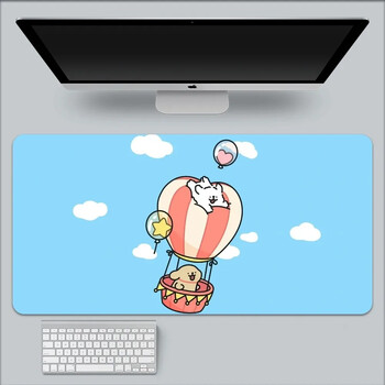 Kawaii Line Dog XXL 90x40 Mousepad Large Gaming Compute Gamer Πληκτρολόγιο ποντικιού χαλάκι Μαλακά πατάκια Καουτσούκ που πλένονται αντιολισθητικά για υπολογιστή