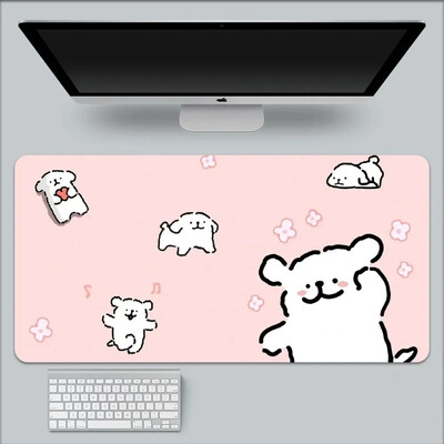 Kawaii Line Dog XXL 90x40 Mousepad mare Gaming Compute Gamer Tastatură Mouse Mat Covorașe moi Cauciuc Lavabil Anti-alunecare Pe bază pentru PC