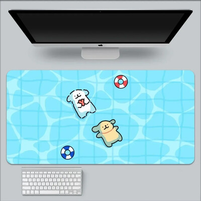 Kawaii Line Dog XXL 90x40 Mousepad mare Gaming Compute Gamer Tastatură Mouse Mat Covorașe moi Cauciuc Lavabil Anti-alunecare Pe bază pentru PC