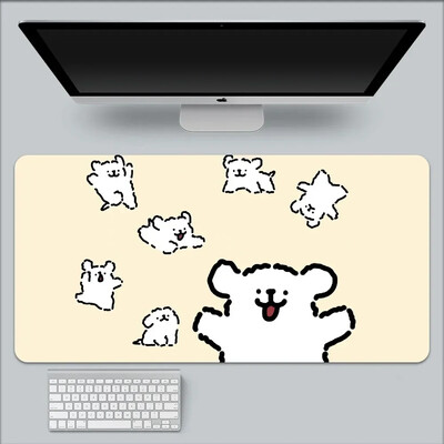 Kawaii Line Dog XXL 90x40 Mousepad mare Gaming Compute Gamer Tastatură Mouse Mat Covorașe moi Cauciuc Lavabil Anti-alunecare Pe bază pentru PC