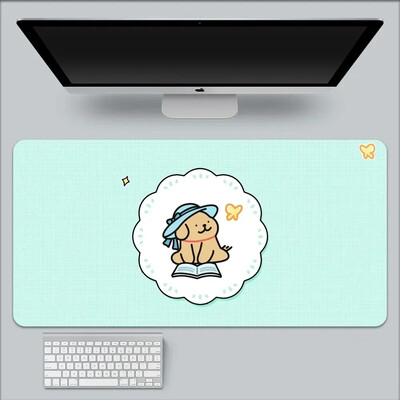 Kawaii Line Dog XXL 90x40 Mousepad mare Gaming Compute Gamer Tastatură Mouse Mat Covorașe moi Cauciuc Lavabil Anti-alunecare Pe bază pentru PC