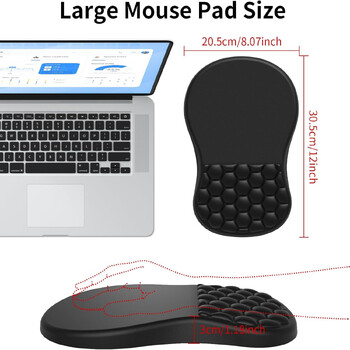 Mouse Pad με στήριγμα καρπού, υποστήριξη καρπού Mousepad για Carpal Tunnel Pain Pain with Integrated Memory Foam Slope Massage Bulge