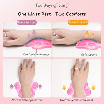 Cat Mat Foot Paw Cute Gaming Mouse Pad Wrist Support Ματ ποντικιού Άνετο μαλακό μαξιλάρι Διακόσμηση δωματίου για παιχνίδια Αξεσουάρ γραφείου