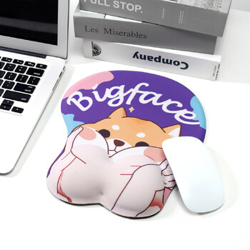 Kawaii Anime Mouse Pad Άνετη αντιολισθητική υποστήριξη καρπού για κορίτσια από σιλικόνη 3D Cute for Dog PC Laptop Gaming Office