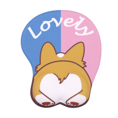 Kawaii Аниме Подложка за мишка Удобна опора за китката Противоплъзгащи силиконови момичета 3D Сладък за куче Компютър Лаптоп Офис за игри