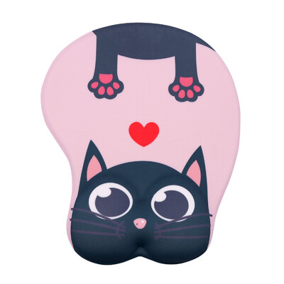 Kawaii Аниме Подложка за мишка Удобна опора за китката Противоплъзгащи силиконови момичета 3D Сладък за куче Компютър Лаптоп Офис за игри