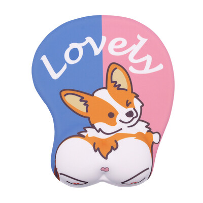 Kawaii Аниме Подложка за мишка Удобна опора за китката Противоплъзгащи силиконови момичета 3D Сладък за куче Компютър Лаптоп Офис за игри