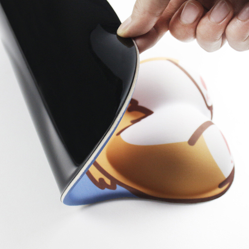 Kawaii Аниме Подложка за мишка Удобна опора за китката Противоплъзгащи силиконови момичета 3D Сладък за куче Компютър Лаптоп Офис за игри