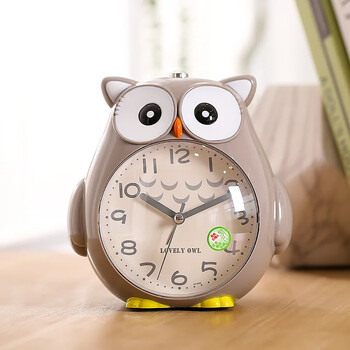 Cartoon Cute Owl Mute Επιτραπέζιο Ξυπνητήρι Lovely Student Wake Up Επιτραπέζιο Ξυπνητήρι Με οπίσθιο φωτισμό για παιδικό υπνοδωμάτιο