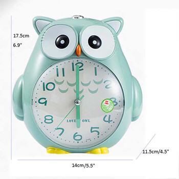 Cartoon Cute Owl Mute Επιτραπέζιο Ξυπνητήρι Lovely Student Wake Up Επιτραπέζιο Ξυπνητήρι Με οπίσθιο φωτισμό για παιδικό υπνοδωμάτιο