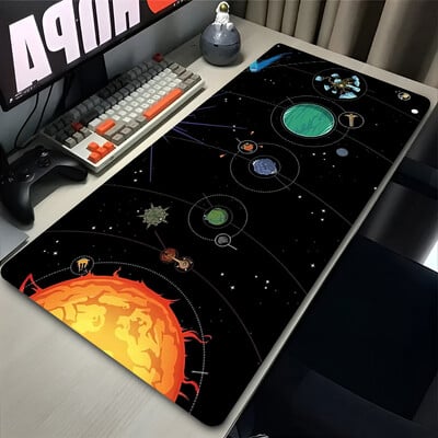 Mouse Pad XXL Anime Gamer Outer Wilds Egérpad Laptop Universe Space Solar System HD asztali szőnyeg PC játék kiegészítők billentyűzet pad