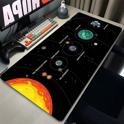 Mouse Pad XXL Anime Gamer Outer Wilds Egérpad Laptop Universe Space Solar System HD asztali szőnyeg PC játék kiegészítők billentyűzet pad