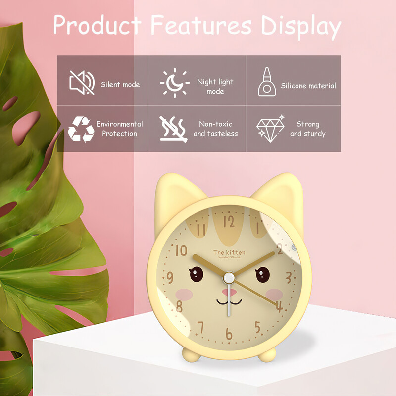 Детски детски будилник Часовник за обучение на сън Събуждане Симпатичен часовник с температурен таймер за дрямка за спалня Настолен часовник Подаръци за деца