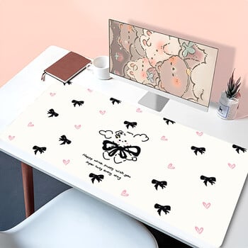 Mouse Pad PC Black Bowknot Kawaii XXL Desk Mat Laptop Ins Style Anime Dog Πληκτρολόγιο Χαλί παιχνιδιών Αξεσουάρ Mousepad για κορίτσι Δώρο