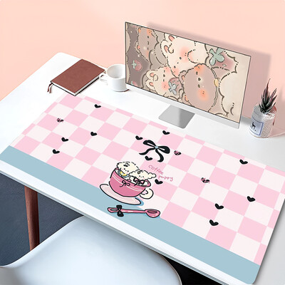 Подложка за мишка PC Black Bowknot Kawaii XXL Подложка за бюро Лаптоп Ins Style Аниме Куче Клавиатура Килим Аксесоари за игри Подложка за мишка за момиче Подарък