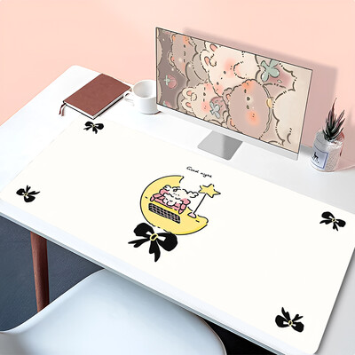 Подложка за мишка PC Black Bowknot Kawaii XXL Подложка за бюро Лаптоп Ins Style Аниме Куче Клавиатура Килим Аксесоари за игри Подложка за мишка за момиче Подарък