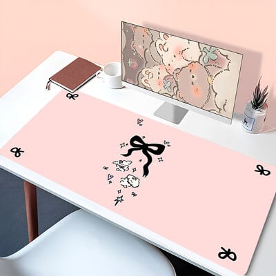 Подложка за мишка PC Black Bowknot Kawaii XXL Подложка за бюро Лаптоп Ins Style Аниме Куче Клавиатура Килим Аксесоари за игри Подложка за мишка за момиче Подарък