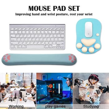 Χαριτωμένο 3D Cat Paw Mouse Pad Μαλακό αντιολισθητικό στρώμα ποντικιού από σιλικόνη για υπολογιστή γραφείου και σπιτιού και φορητό υπολογιστή Mac gaming Decor Mousepad