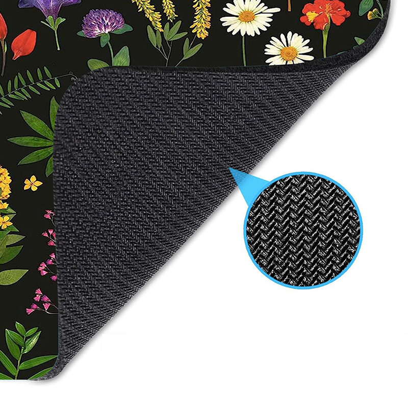 Подложка за мишка Ins Flower Style удебелена нехлъзгаща се офис маси Подложка за бюро Стил на маслена живопис Килим за мишка Гумена основа Подложка за работен плот