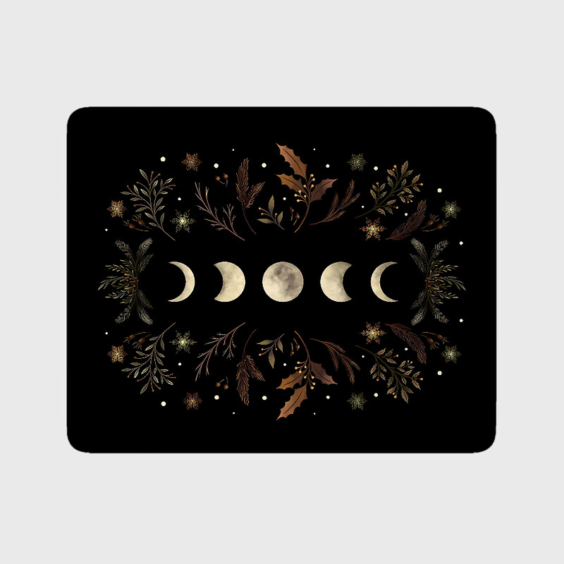 Moonlit Garden-Winter Кафява подложка за мишка Подложки за мишка Аксесоари за игри Компютърни геймъри Подложка за компютърно бюро Малка подложка за мишка 25x29