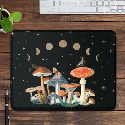 Magic Mushroom Mystical Forest Desk Mat Подложка за игрална мишка Witchy Moon Phase Tarot Подложка за мишка Подложка за бюро Подложка за лаптоп Компютърна мишка